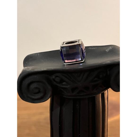 Brighton Tanzanite Ice Cube Charm Bead Silver Plated for Bracelets - Picture 2 of 7